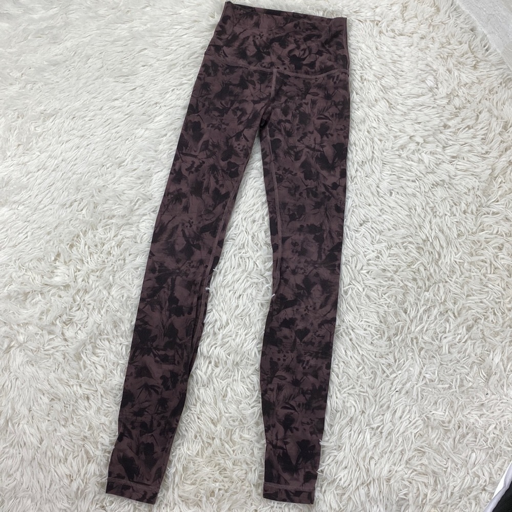 Lululemon Align Pant 28" Mini Dusk Floral Antique Bark Black